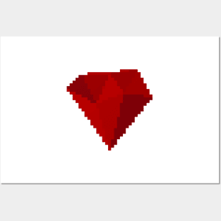 Garnet Gem Pixel Art Posters and Art